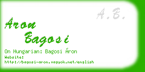 aron bagosi business card